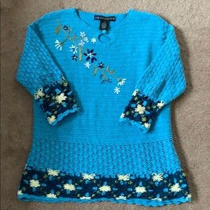 IB diffusion 3/4 sleeve knit style sweater